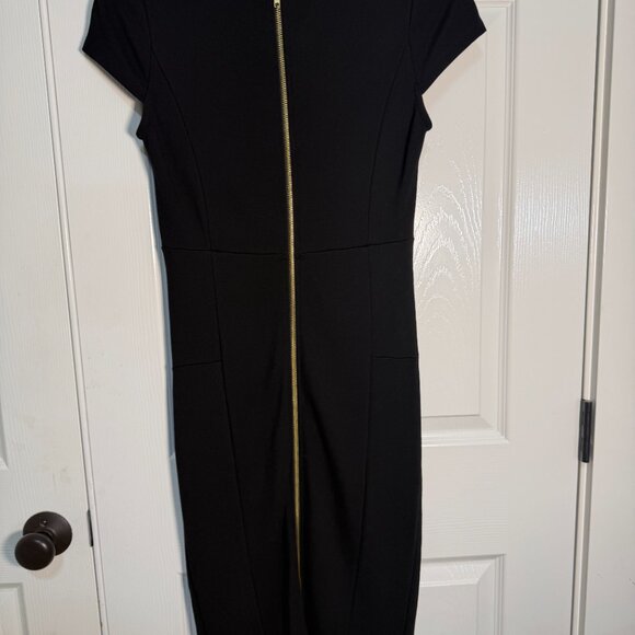 Felicity + Coco Womens Cap Sleeve Full Back Zipper Navy Pencil Midi Dress Medium - Picture 5 of 6